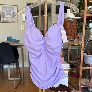 Lavender Ruched Swimsuit top